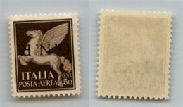 REPUBBLICA SOCIALE - 1944 - GNR Verona - 50 Cent (118a - Aerea) Con Soprastampa Capovolta - Gomma Integra (110) - Sonstige & Ohne Zuordnung