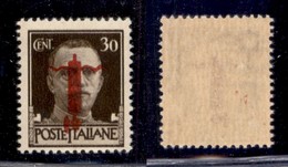 REPUBBLICA SOCIALE - 1944 - Provvisori - Verona - 30 Cent (492G - Soprastampa Bruna) Con Fascio Capovolto - Gomma Integr - Sonstige & Ohne Zuordnung