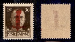 REPUBBLICA SOCIALE - 1944 - Provvisori - Verona - 30 Cent (492Gb - Soprastampa Bruna) Con Doppi Fasci - Gomma Integra (2 - Sonstige & Ohne Zuordnung