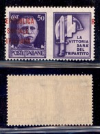 REPUBBLICA SOCIALE - 1944 - Provvisori - Propaganda - 50 Cent Milizia (36 Varietà) Con Soprastampa Spostata (R A Destra) - Autres & Non Classés