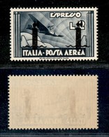 REPUBBLICA SOCIALE - 1944 - Provvisori - Saggi - Verona - 2 Lire (P16 - Aerea) - Gomma Integra - Cert. AG (6.000) - Autres & Non Classés
