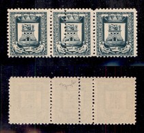 EMISSIONI LOCALI - CASTIGLIONE D’INTELVI - 1945 - 50 Cent (14 + 14c + 14) - Striscia Di Tre - Pezzo Centrale Con Doppia  - Sonstige & Ohne Zuordnung