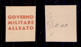 EMISSIONI LOCALI - GMA NAPOLI - 1943 - Prova Di Macchina (in Rosso) - Senza Gomma - Cert. Raybaudi - Sonstige & Ohne Zuordnung
