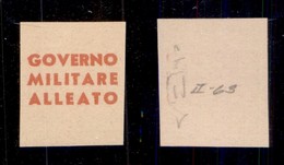 EMISSIONI LOCALI - GMA NAPOLI - 1943 - Prova Di Macchina (in Rosso) - Senza Gomma - Cert. Raybaudi - Andere & Zonder Classificatie