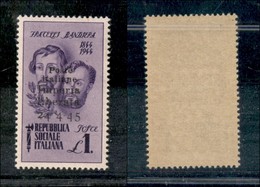 EMISSIONI C.L.N. - IMPERIA - 1945 - 1 Lira Bandiera (14d) - Senza I Trattini - Gomma Integra (150) - Altri & Non Classificati