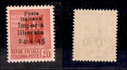 EMISSIONI C.L.N. - IMPERIA - 1945 - Non Emesso - 20 Cent (22) Con Soprastampa In Alto - Gomma Integra - Cert. AG (1.750) - Altri & Non Classificati