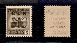 EMISSIONI C.L.N. - VALLE BORMIDA - 1945 - Soprastampa Modificata - 5 Cent (1A) - Gomma Integra - Cert. AG (4.500) - Other & Unclassified