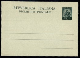 REPUBBLICA - 1946 - Biglietto Postale Da 10 Lire (B42) Nuovo - Senza Bordi Laterali - Other & Unclassified