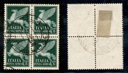 REPUBBLICA - 5 Lire Imperiale (16 Aerea - Regno) - Quartina Usata A Milano 10.5.48 - Otros & Sin Clasificación