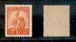 REPUBBLICA - 1947 - 10 Lire Democratica (559) Con Filigrana Ruota Capovolta Sinistra - Gomma Integra (110) - Sonstige & Ohne Zuordnung