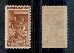 REPUBBLICA - 1950 - 100 Lire Lavoro (651 - 14x14) - Gomma Integra - Andere & Zonder Classificatie