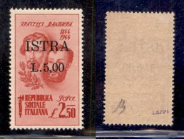 LITORALE SLOVENO - ISTRIA - 1945 - 5 Lire Su 2,50 Bandiera (33) - Gomma Integra (340) - Andere & Zonder Classificatie