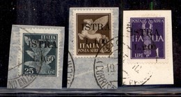 LITORALE SLOVENO - ISTRIA - 1945 - Soprastampati (34/36) Usati Su Frammento (236) - Sonstige & Ohne Zuordnung