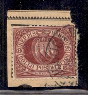 SAN MARINO - 1890 - 25 Cent (5) Usato Su Frammento (120+) - Sonstige & Ohne Zuordnung