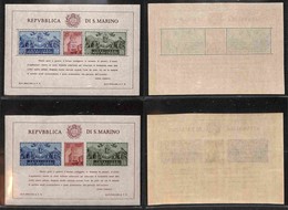 SAN MARINO - 1945 - Palazzo Del Governo (6/7 - Foglietti) - Serie Completa - Gomma Originale - Uno Con Due Fori Di Punto - Other & Unclassified