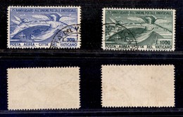 VATICANO - 1949 - Aerea - 75° UPU (18/19) - Serie Completa Di 2 Valori - Usati (150) - Autres & Non Classés