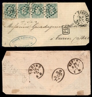 EUROPA - BELGIO  - 10 Cent (27) - Striscia Orizzontale Di 4 Su Parte Di Lettera Da Verviers A Torino Del 9.9.71 - Autres & Non Classés