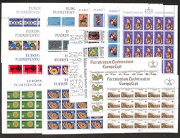 EUROPA - LIECHTENSTEIN - 1965/1977 - Europa - 16 Minifogli Di 20 Valori Del Periodo - Gomma Integra - Other & Unclassified