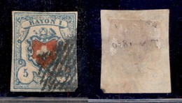 EUROPA - SVIZZERA - 1851 - 5 Rappen Rayon I (9 II) - Usato (130) - Sonstige & Ohne Zuordnung