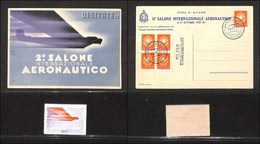 POSTA AEREA - PRIMI VOLI-AEROGRAMMI - Manlio - Visitate Il 2° Salone Internazionale Aeronautico - Cartolina Col 2 Cent ( - Autres & Non Classés