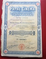 1924- PATHé CINÉMA Pathé FRÈRES Action 100fr Titre Thème Cinéma Théâtre-Action & Title Cinema-Theater-SCRIPOPHILIE - Cine & Teatro