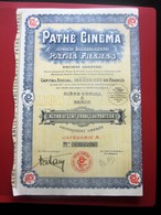 1930- PATHé CINÉMA Pathé FRÈRES Action 100fr Titre Thème Cinéma Théâtre-Action & Title Cinema/Theater SCRIPOPHILIE - Cinéma & Théatre