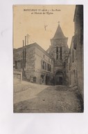 CPA DPT 82 MONTAIGU;LA POSTE ET L ENTREE DE L EGLISE, En 1916! - Montaigu De Quercy