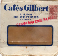 86 - POITIERS - ENVELOPPE CAFES GILBERT - CAFE - TIMBRE JEAN JAURES 1936 - 1900 – 1949