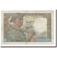 France, 10 Francs, Mineur, 1943-09-09, TTB, Fayette:8.9, KM:99d - 10 F 1941-1949 ''Mineur''