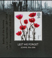 GREAT BRITAIN 2016 WWI Flower Tulip 1st Battle Somme OVPT:Gold Sheetlet [PRINT:250] France-related - Abarten & Kuriositäten