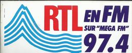 Autocollant - RTL En FM Sur "Mega FM" 97.4 - Stickers