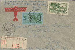 26 Février 1937 -env. RECC. De Brazzaville Pour Dakar  Premier Courrier Aérien Cotonou - Dakar - Covers & Documents