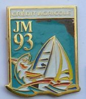 A41 Pin's Sport Voile Crédit Agricole Banque JM93 Voilier Poisson  Achat Immédiat Immédiat - Banques