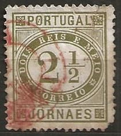 Timbre Portugal 1876 Cachet Rouge - Gebruikt