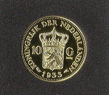 Nederland Herslag Gouden Tientje 1933 Verguld Metaal In Casette (A0013) - Andere & Zonder Classificatie