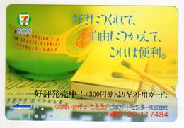JAPON CARTE PREPAYE BOUTEILLE PERRIER - Alimentation