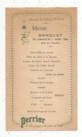 Menu ,  1965 ,PERRIER ,amicale Des Classes 15-16-17 ,salle De L'Aiguillon , Frais Fr 1.55 E - Menus