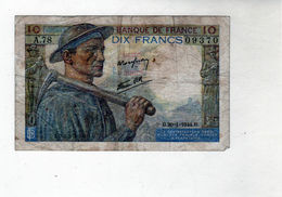 Billet De 10 Francs Mineur - Le 20-1-1944 En T B- - 10 F 1941-1949 ''Mineur''