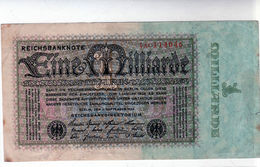 Billet De 1 Milliard Mark (type 1923) Le 5-9-1923 En T B - Uni Face - - 1 Miljard Mark