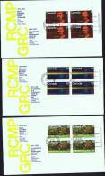 1973  RCMP Centenary  Sc 612-4  UR Platee Blocks Matched Official FDCs - 1971-1980