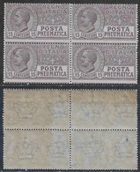 Italia Italy 1913 Regno Pneumatica Leoni C15 Quartina Sa N.PN2 Nuova Integra MNH ** - Rohrpost