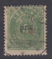 Iceland Island Ijsland 1897 Mi#18 A I, Perforation 14/13,5 Overprint Type I, Used, No Thin - Oblitérés