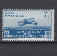 Italy Kingdom 1934 Medaglie Posta Aerea Sassone#A79 Mi#510 Mint Hinged - Neufs