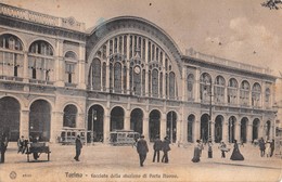 1009"TORINO - FACCIATA DELLA STAZIONE DI PORTA NUOVA"  ANIMATA, TRANWAY. CART NON  SPED - Stazione Porta Nuova