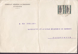 Greece CONSULAT GÉNÉRAL DE DANEMARK, ATHÉNES 1922 Cover Brief Denmark (2 Scans) - Storia Postale