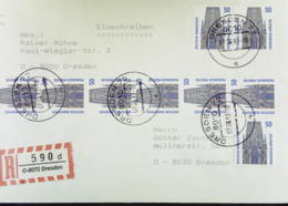 BRD-VGO: R-Bf Mit R-Zettel (590) O-8072 Dresden Vom 7.6.93, R-Zettel Mit "O" Vor Der PLZ Bei Wenigen PÄ !! Knr: 1340 (9) - R- & V- Labels