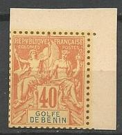 BENIN TYPE GROUPE / TIRAGE SUR BRISTOL  N° 29 Coin De Feuille NEUF(*)  SANS  CHARNIERE / ( MNH ) - Neufs