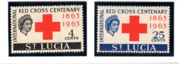 St Lucia, 1963, SG  195 - 196, MNH - Ste Lucie (...-1978)
