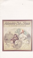 MENU 2 Volets 10,5 X 17 Cm. AUTOMOBILE CLUB DE FRANCE  Menu Du 13/10/2010  Repro  Illustr.C.F.A. - Menus