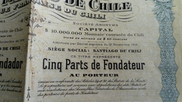 BANQUE FRANCAISE DU CHILI 1917 BONS AU PORTEUR - Non Classés